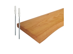 Relaxdays Prateleira De Parede Borda Natural 3x100x22 Cm Suspensa Rústica Para Cozinha Pinho Maciço Natural