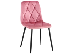 Cadeira De Jantar Clairton Rosa/veludo Clp