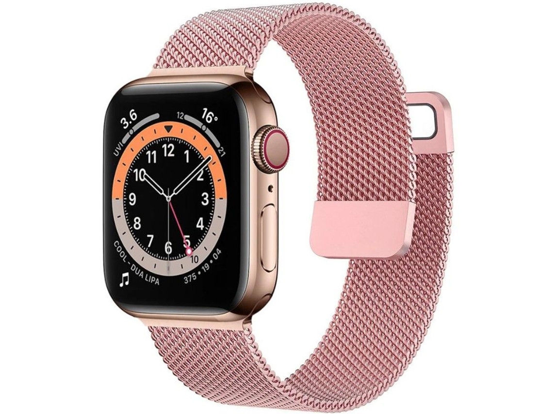 Pulseira Milanese para Apple Watch Series 10 42mm Rosa com ORYSIN