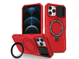 Capa Zruxe Compativel Com Iphone 12 Pro Max (sliding Camshield - Magsafe - Tpu Hybrid Pc - Vermelho)