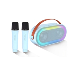 Mini Máquina De Karaokê Com 2 Microfones Sem Fio Alto Falante Bluetooth Portátil Com Baixo Estéreo E Luz Led Para Meninas E Meninos De 4 A Yizhood
