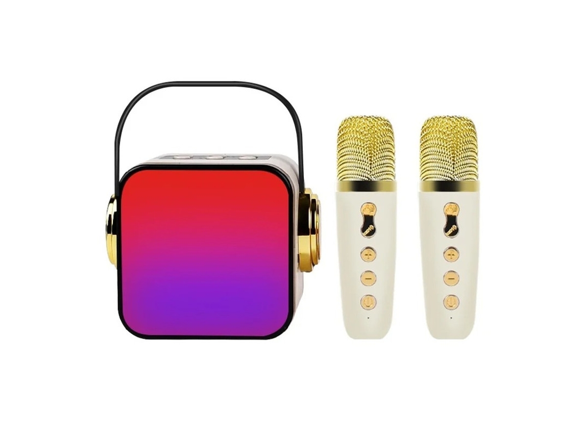 Mini Máquina De Karaokê Infantil Alto Falante Portátil De Karaokê Bluetooth Com 2 Microfones Sem Fio Brinquedos De Aniversário Para Menina Yizhood