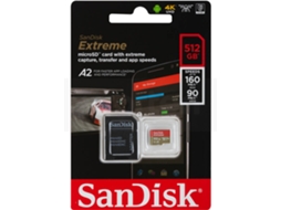 Extreme microSDXC SANDISK 512GB + SD Adapter + Rescue Pro Deluxe 160MB/s A2 C10 V30 UHS-I U3