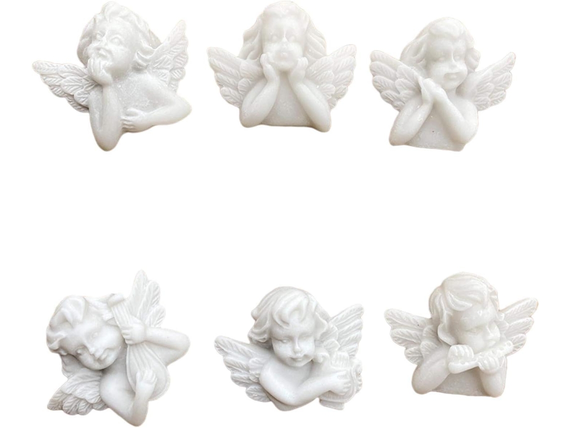 6 Alfinetes De Polegar Em Estilo Barroco Com Desenho Anjo E Texto