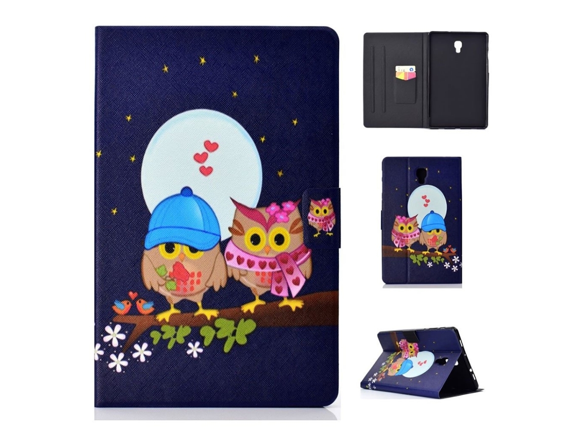 Capa Flip de Couro Estampada para Samsung Galaxy Tab A 10.5, Corujas No Galho