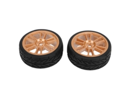 2 Piezas Llantas Ruedas De Nylon Con Neumático De Goma Inyectado Con Aceite Para Coche Rc Zd Racing 1/16 S16 Ex16 Piezas De Repuesto