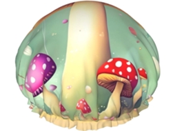 Touca De Banho Purple Dream Mushroom Para Mulheres, Impermeável, Reutilizável, Com Cordão Elástico Lavável, Adequada