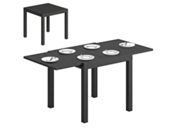 Mesa de centro CHEZMOI retangular, ripado, para uso interno/externo, marrom
