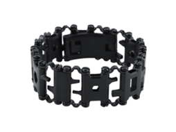 Pulseira multifuncional portátil 29 em 1 em aço inoxidável, estilo punk (preta)
