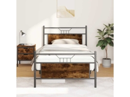 Estrutura De Cama Sem Colchão 107x203 Cm Carvalho Fumado