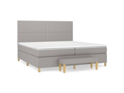 Box Spring Bed, Box Spring Beds Vidaxl Cinzeto Tecido (200 X 200 Cm)