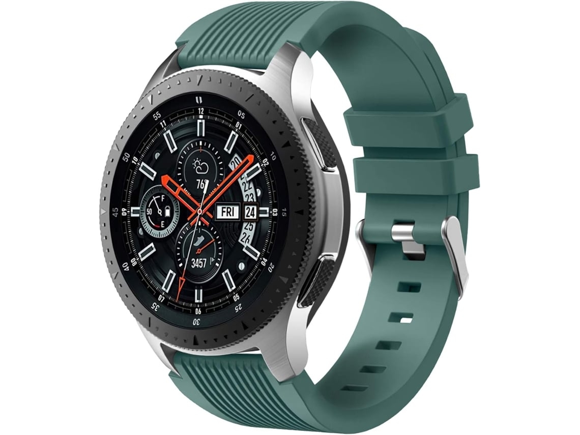 Pulseira De Silicone Macio 22 Mm Compatível Com Samsung Galaxy Watch 3 45 E Huawei Gt 2 46, Verde Pinho