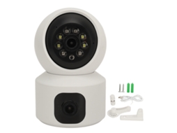 Câmera de segurança de lente dupla 1080p com Wi-Fi inteligente, visão noturna, comunicação bidirecional, detecção de movimento, foco automático, câmera de segurança interna LAXISCREED