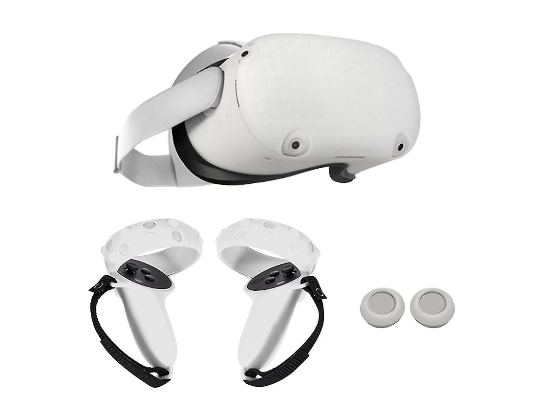 Nova Capa Compatível com o Controle Oculus Quest 2 Vr Touch, Capa de Silicone Totalmente Protetora, Compatível com Oculus Quest 2a, Branca BRILVIBERA