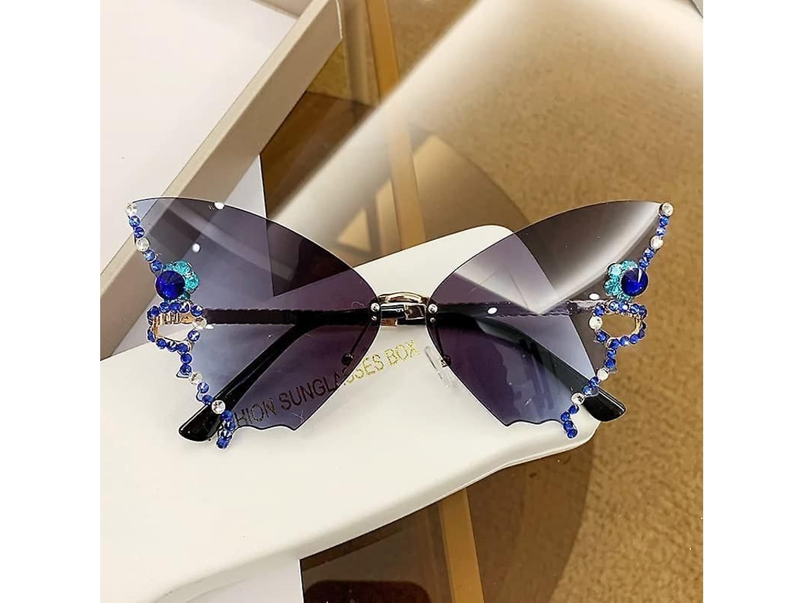 2026 gafas de Sol Mariposa com Diamantes para Mulher, Estilo Novo Colorido Verão 2023