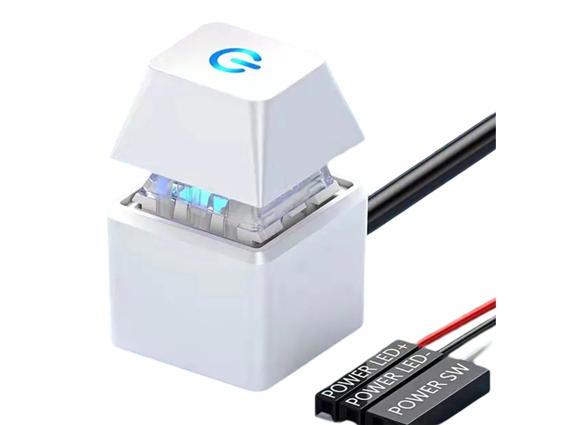 KOFIHETY Interruptor De Energia Para Pc Branco Mecânico Tecla Retroiluminada Plug And Play Botão De Energia Para Desktop Escritório Games