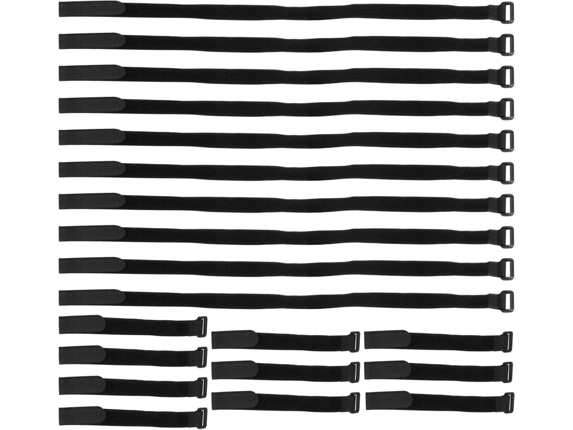 Conjunto De 20 Abraçadeiras De Nylon Pretas Reutilizáveis