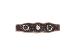 Cinto de Cintura Feminino Boêmio Elástico com Contas Pu Estreito para Vestidos Preto 72 85cm
