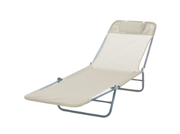 Cama dobrável de sol com encosto reclinável e almofada, 182x56x24,5 cm BTFORUS