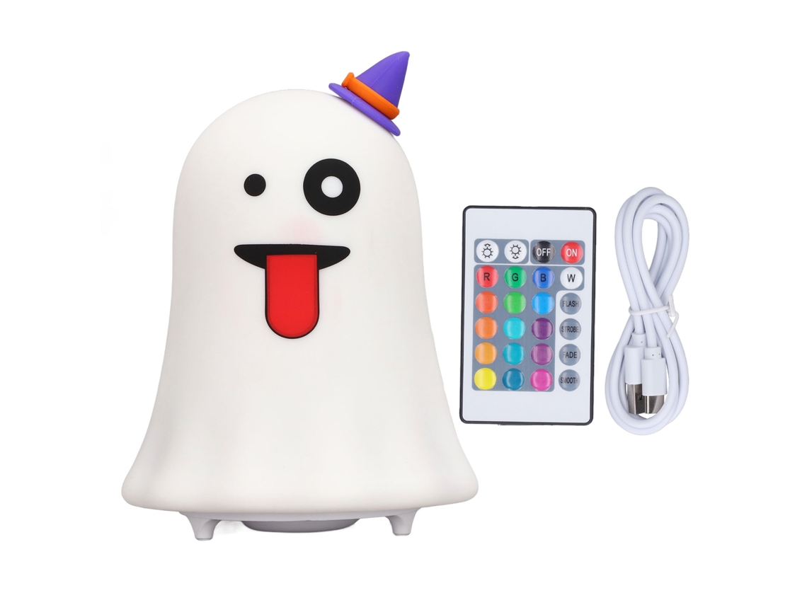 Lanterninha de Halloween fantasma, LED, sensor de toque, 7 cores, USB, controle remoto | S/MARCA