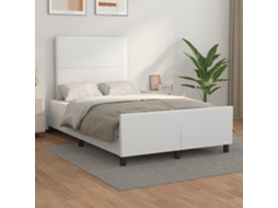 Vidaxl Estrutura De Cama Sem Colchão 120x190cm Couro Do Falso Branco