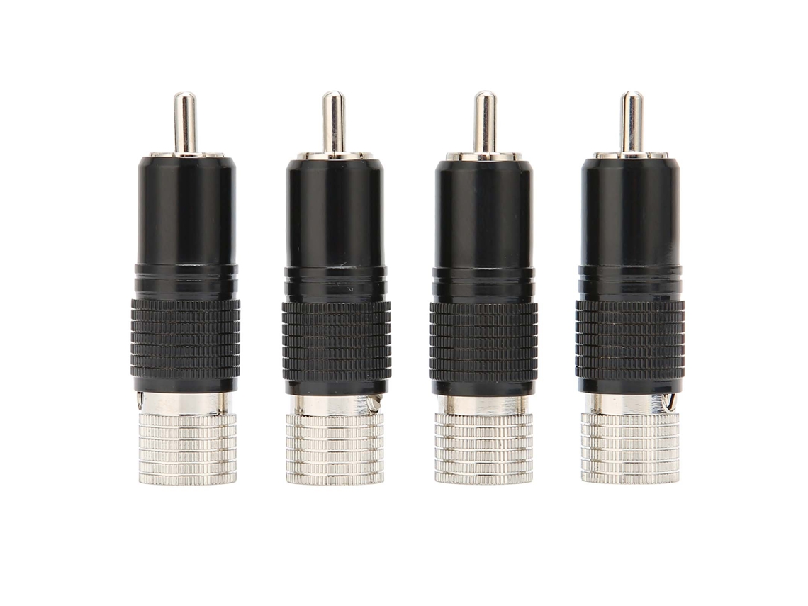 Conector Mali RCA Plug Lotus 4pcs de Latão com Platina de Ródio