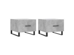Conjunto de Mesas Centro 2 Pcs Madeira Processada Cinza Cimento MAISON EXCLUSIVE (50x50x40 cm)