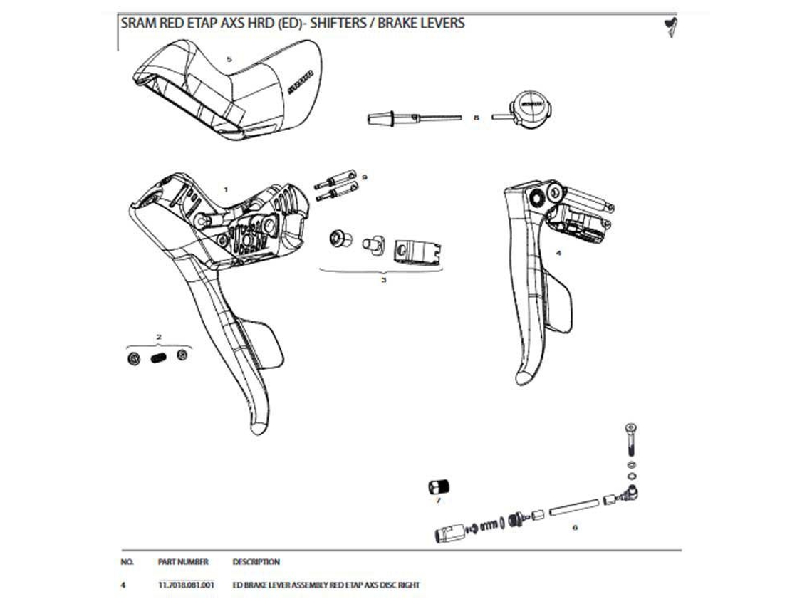 Sram Brake Lever Assembly Right For Red Etap Disc AxsÂ 