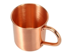 Caneca Moscow Mule em Cobre Puro, Lisa e Sólida, Sem Revestimento Interno, Coquetéis e Cervejas AQUAFORGE