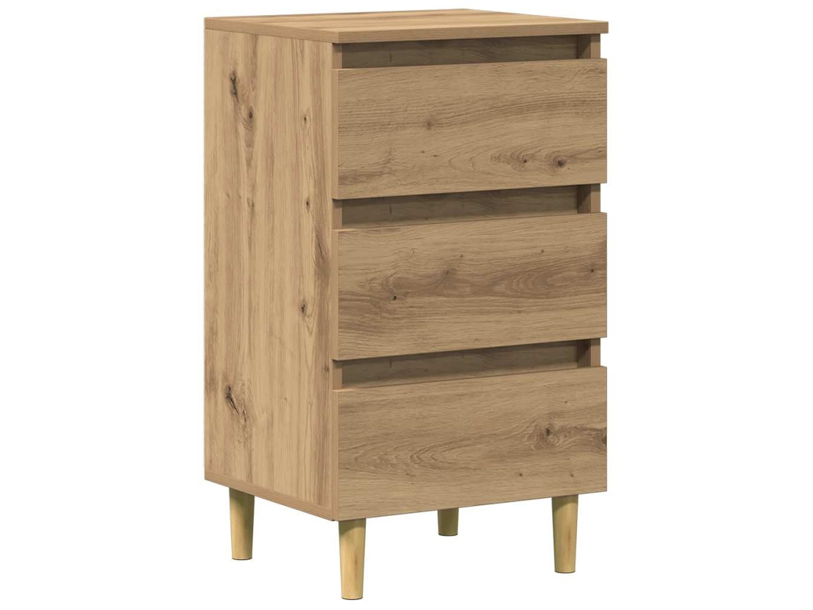 Mesa de Cabeceira 40x35x69 cm Derivados de Madeira Carvalho Artisiano MAISON EXCLUSIVE