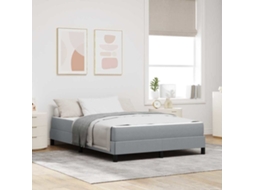 Vidaxl Cama Box Cinzento-claro 140 X 200 Cm Tecido