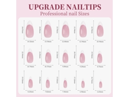 Puntas De Uñas Francesas De Gel Suave Com Base E Primer Pré-aplicados, 15 Tamanhos, Uñas Falsas Para Arte De Uñas Diy, 9 Cores