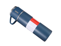 Garrafa Térmica Inox 500ml 3 Tampas Azul Viagem