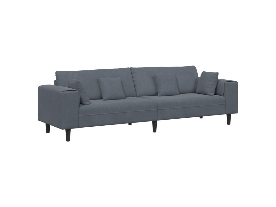 Conjunto 1 Sofá De Sala De Estar Vidaxl Cinzento Veludo (250 X 77 X 76 Cm)