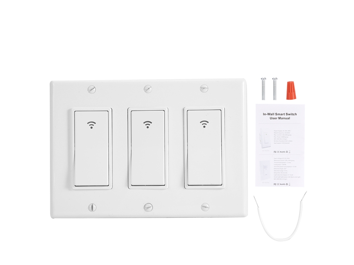 Laxiscreed Temporizador De Luz Wifi De Parede Com 1/2/3 Botões, Compatível Com Alexa E Google