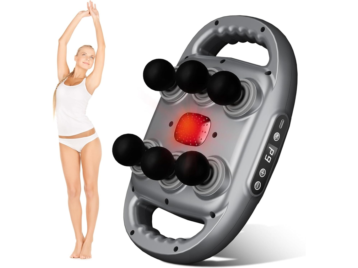 Pistola de massagem com 6 cabeças e 9 velocidades