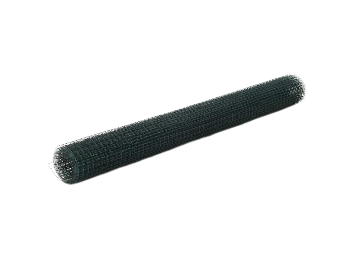 Conjunto 1 Rede De Arame Vidaxl Verde Aço (2500 Cm)
