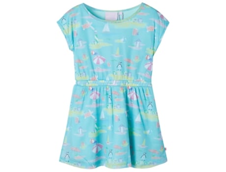 Vestido de Criança VIDAXL Ciano Tecido Azul (116 cm)