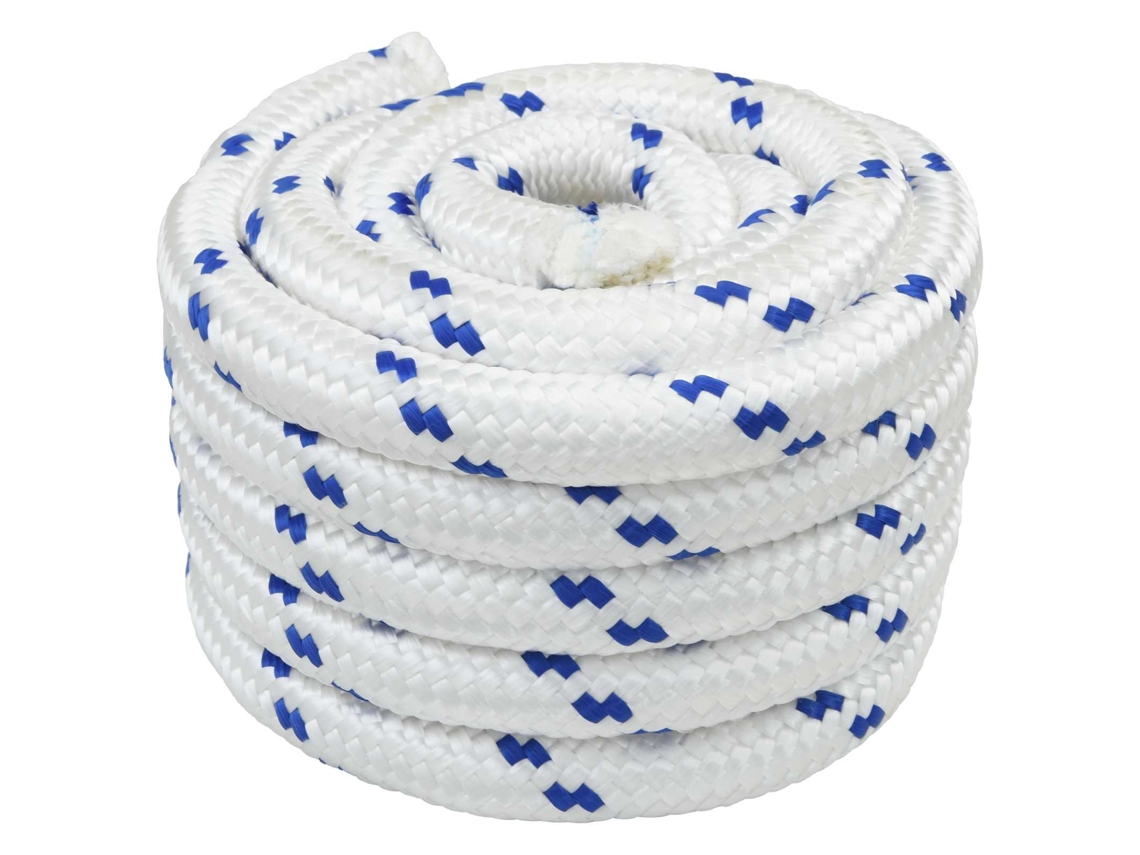 Vidaxl Corda De Barco 4 Mm 10 M Branco E Azul