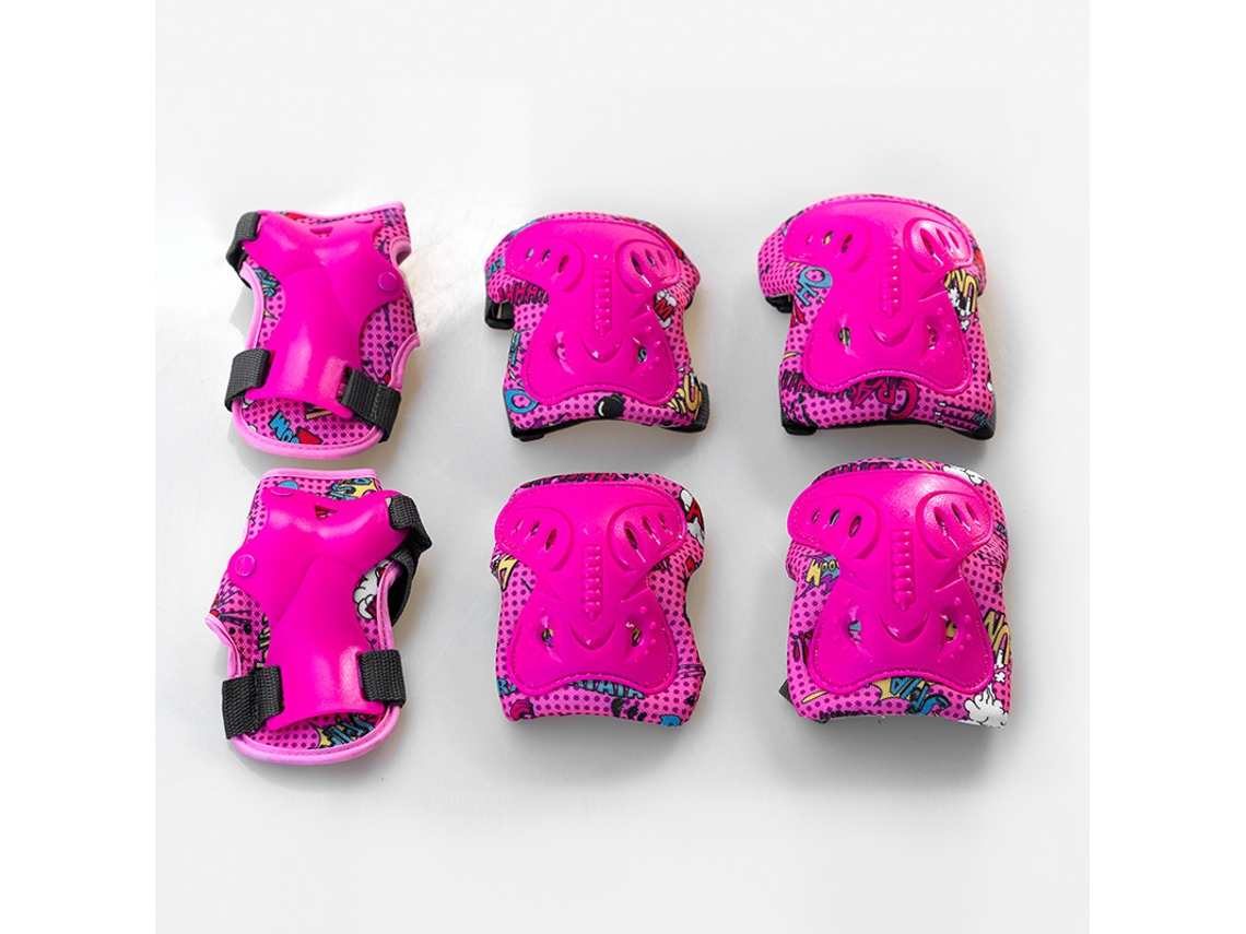 Conjunto de equipamento de proteção infantil 6 em 1: Joelheiras, cotoveleiras e protetores de pulso para diversos desportos, skate, patins AQUAFORGE