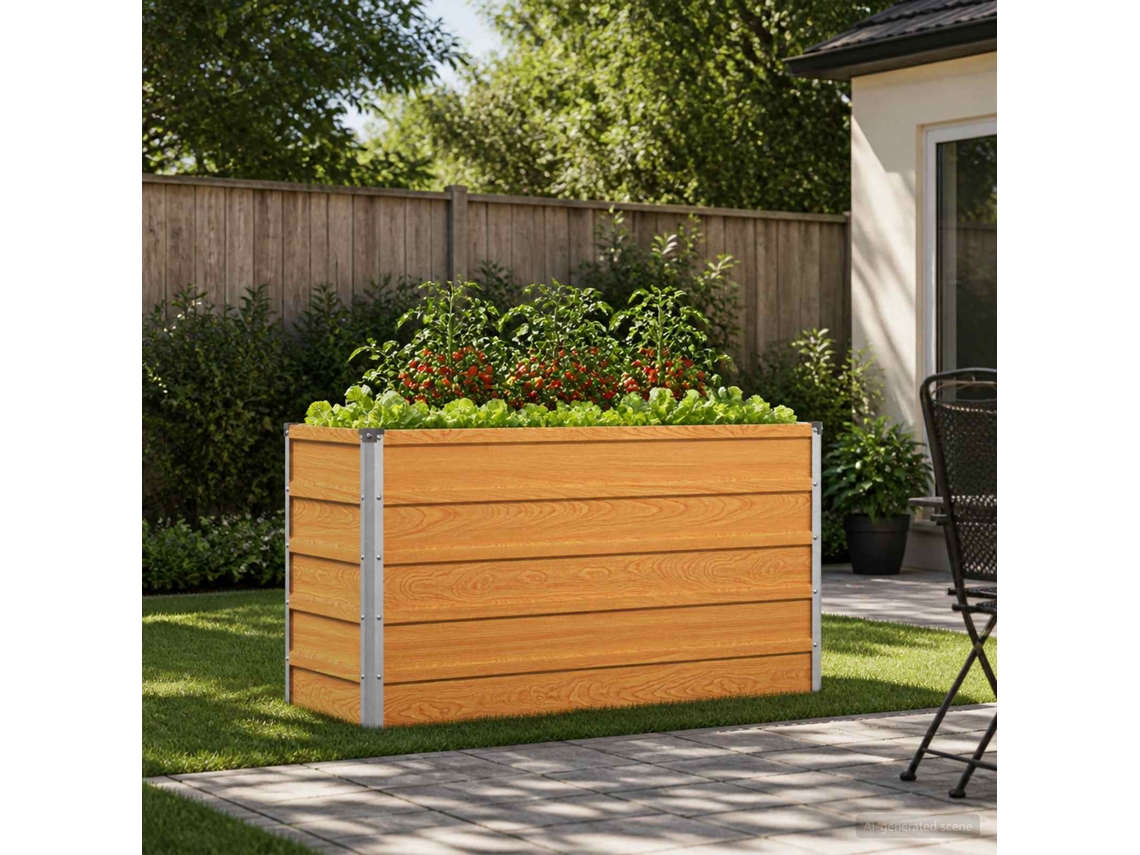 Vidaxl Cama De Jardim Elevada Natural 100 X 40 X 55 Cm