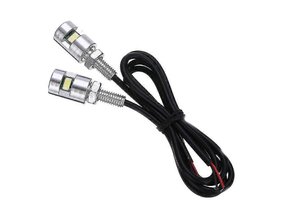 Luz De Placa De Carro E Moto Universal 12v Smd 5630 Led 0.24w Branca Preta 2 Unidades