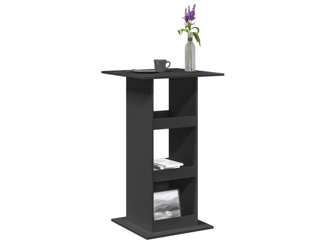 Vidaxl Mesa De Bar C/ Arrumação 60x60x102 Cm Derivados Madeira Preto