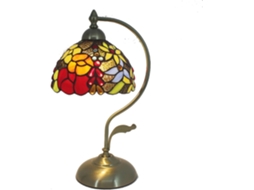 Abajur De Mesa Estilo Rosa, Abajur De Cabeceira Estilo Tiffany, Abajur Com Cúpula De Vitral Em Formato Flor, Luminária