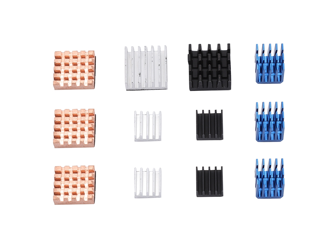 12pcs Dissipador De Calor De Alumínio E Cobre Para Raspberry Pi 3 Modelo B Com Adesivo