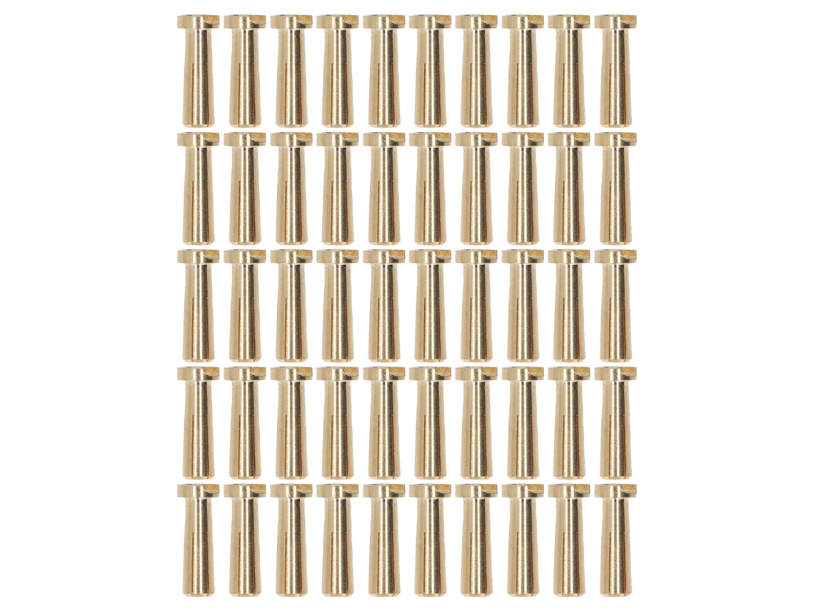50 Encaixes Conector Bateria 5mm Latão Alta Dureza Plug RC Motor S/MARCA