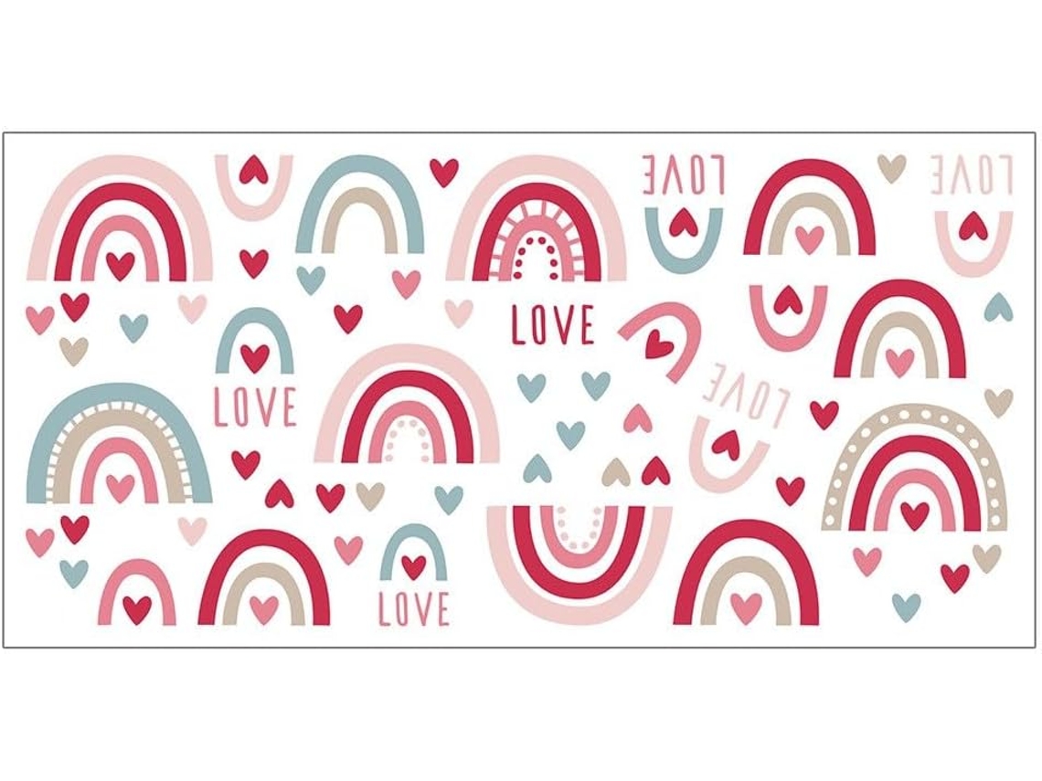 Adesivos De Parede Autoadesivos Love Rainbow, Adesivos De Desenho Animado Para Decoração De Quarto De Criança (2 Conjuntos)