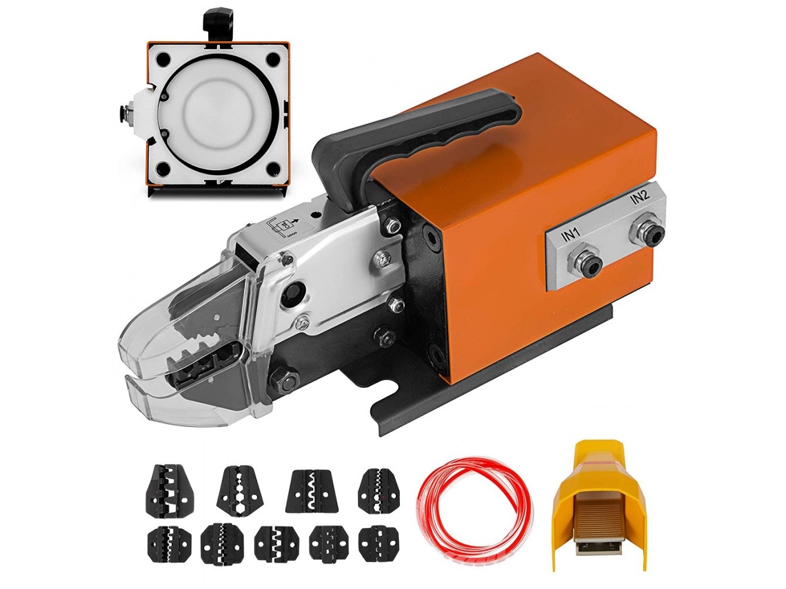 Crimpadora Pneumática Para Terminais Até 16 Mm² Com 10 Moldes Tekmaquinas