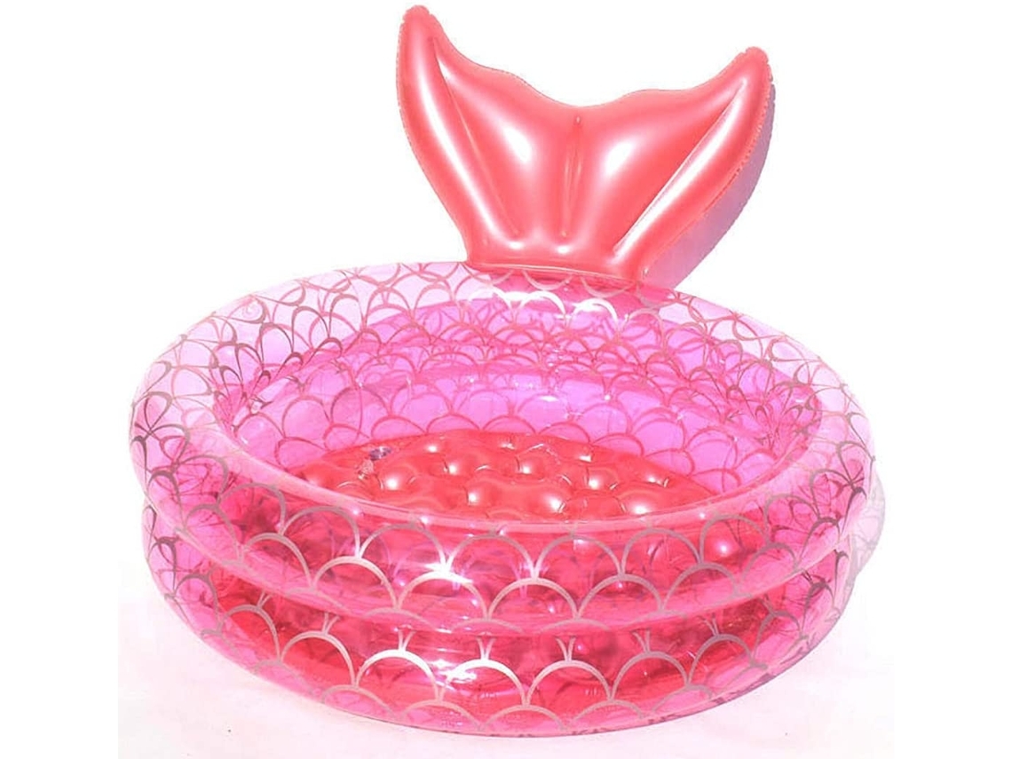 Piscina Inflável Tamanho Família, Piscina Infantil Translúcida Em Vermelho Rosa Com Design Estilo Sereia Para Uso Interno E Externo*