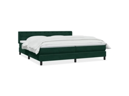 Cama com Molas/colchão 180x220 Cm Veludo Verde escuro MAISON EXCLUSIVE